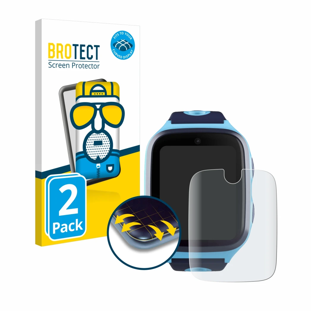 Parte frontale di una confezione del prodotto con il logo del marchio BROTECT. Accanto è raffigurato il dispositivo Xplora X4