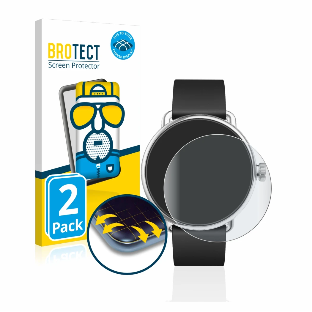 Parte frontale di una confezione del prodotto con il logo del marchio BROTECT. Accanto è raffigurato il dispositivo Withings S