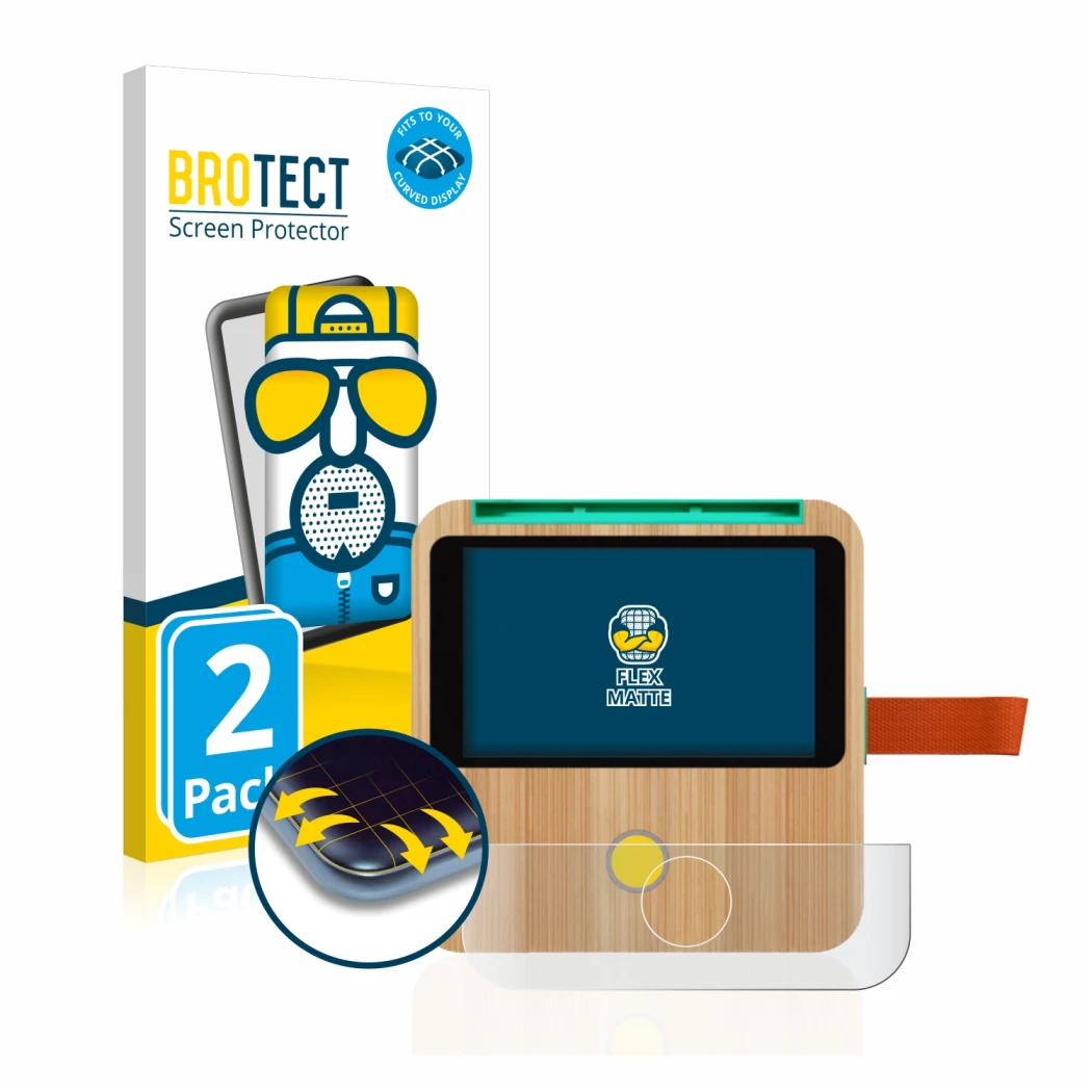Parte frontale di una confezione del prodotto con il logo del marchio BROTECT. Accanto è raffigurato il dispositivo tigerbox T
