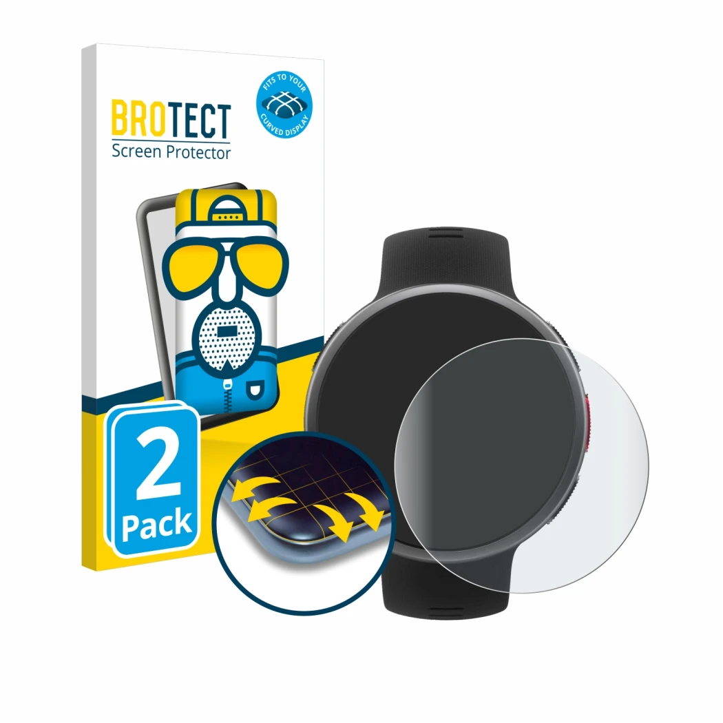 Parte frontale di una confezione del prodotto con il logo del marchio BROTECT. Accanto è raffigurato il dispositivo Polar Vant