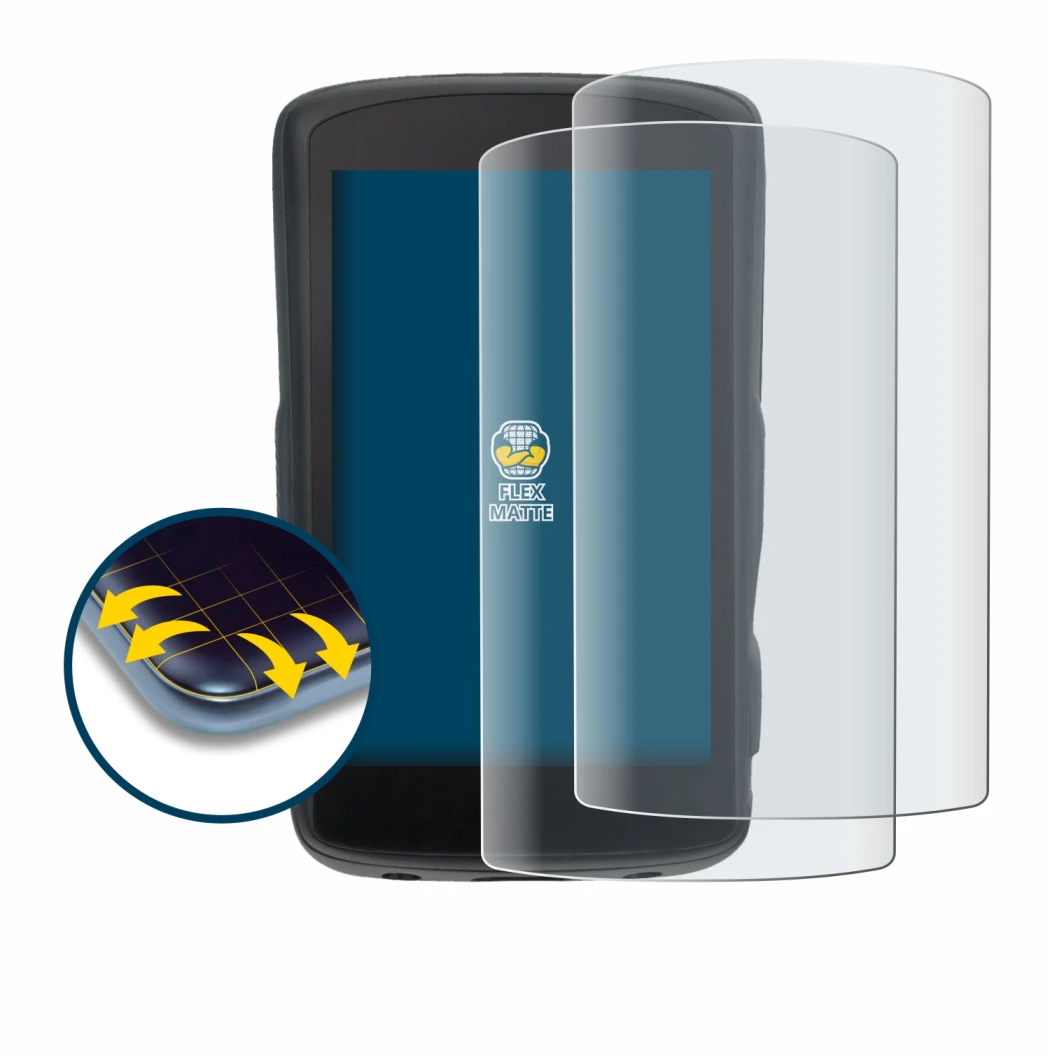 Immagine del dispositivo Hammerhead Karoo 2 con un'ampia varietà di protezioni per lo schermo.