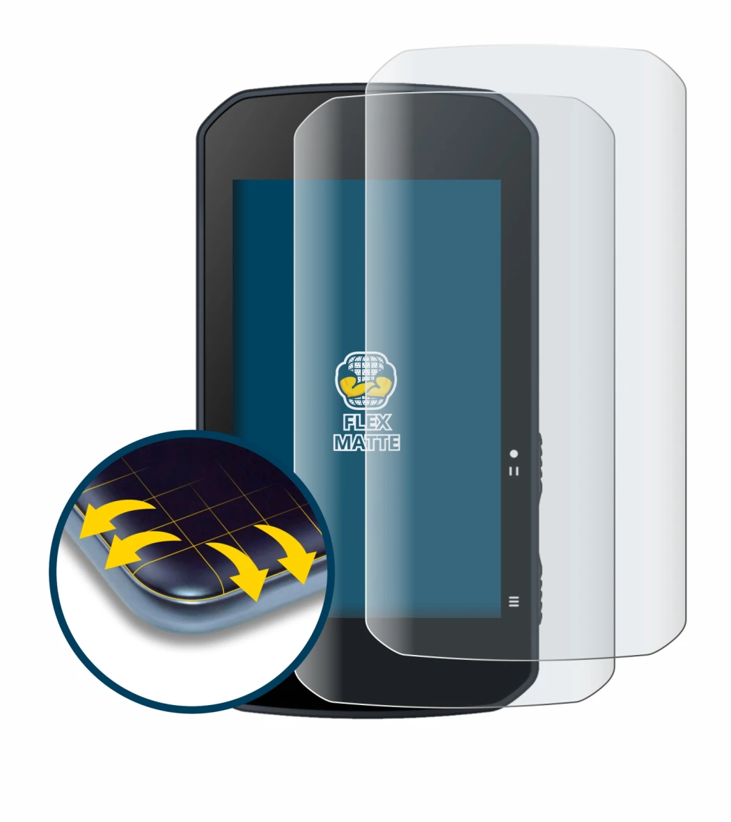 Immagine del dispositivo Bryton Rider 750 con un'ampia varietà di protezioni per lo schermo.