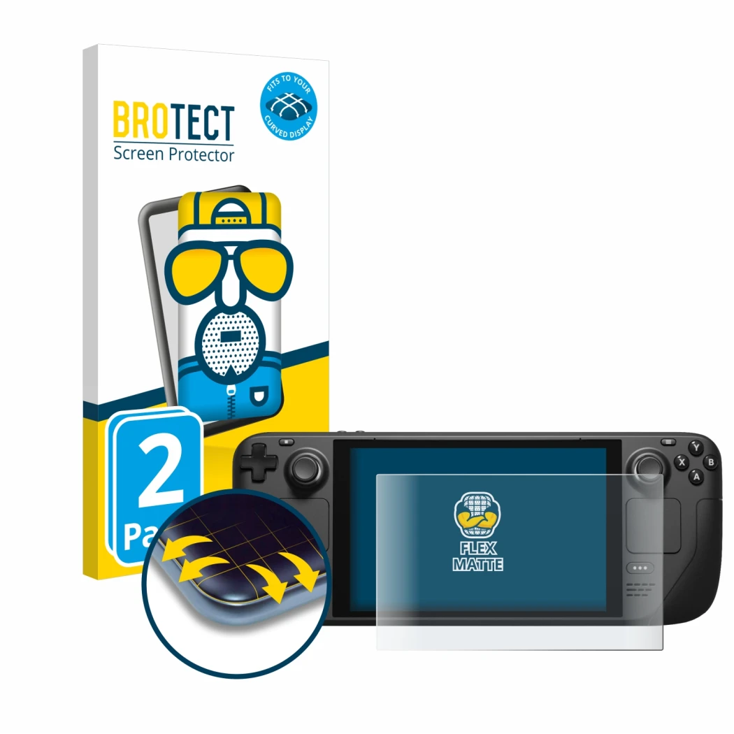 Parte frontale di una confezione del prodotto con il logo del marchio BROTECT. Accanto è raffigurato il dispositivo Valve Stea