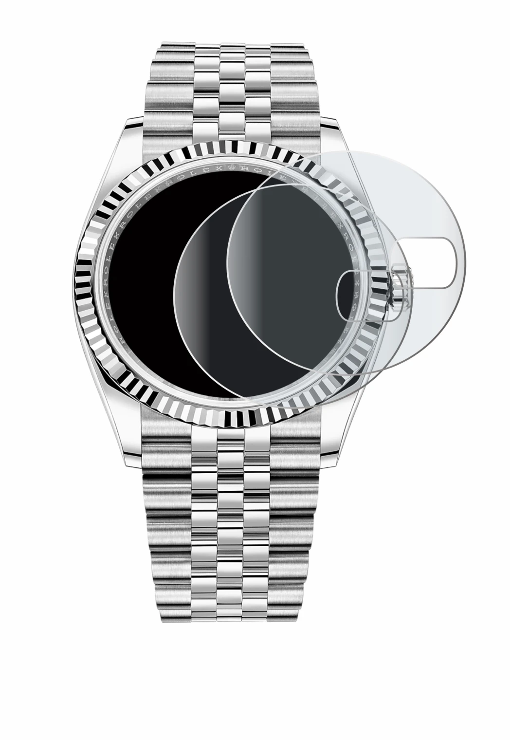 Immagine del dispositivo Rolex Datejust 36 con un'ampia varietà di protezioni per lo schermo.