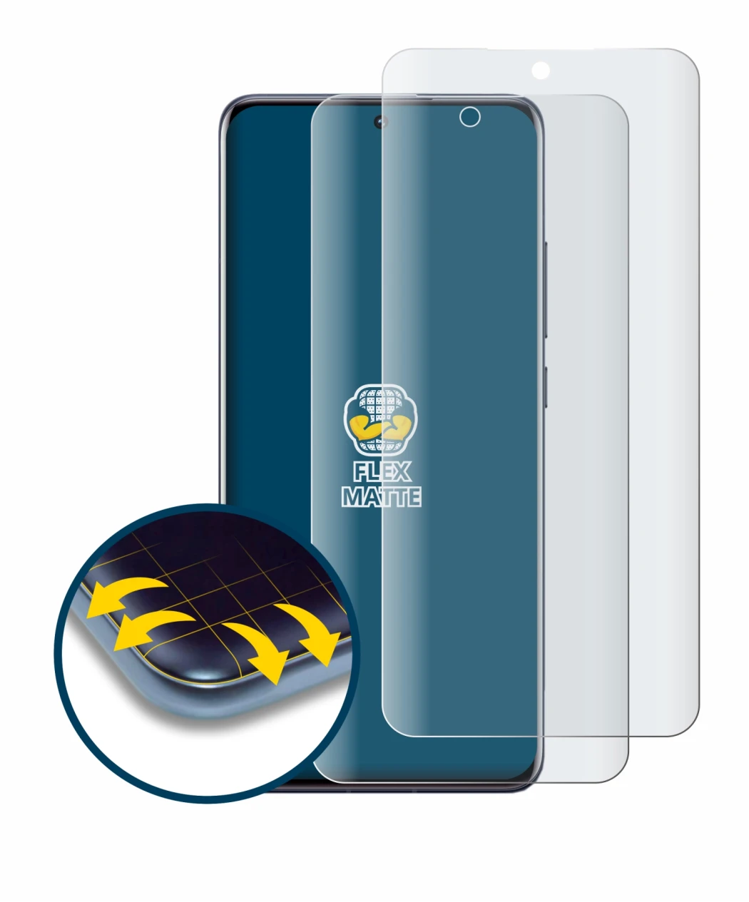 Immagine del dispositivo Xiaomi 12 con un'ampia varietà di protezioni per lo schermo.