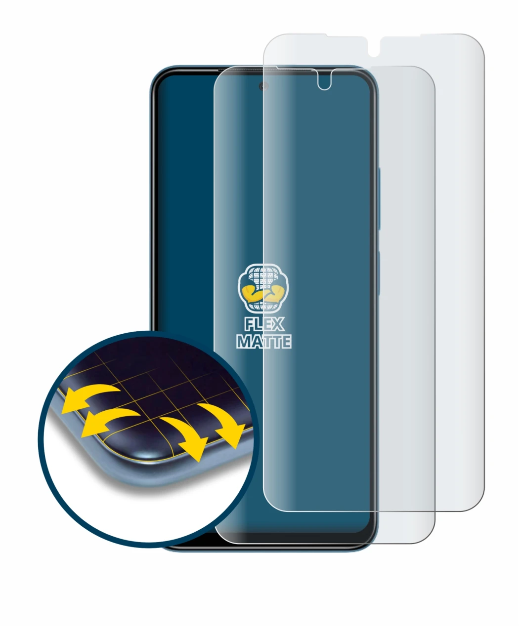 Immagine del dispositivo Xiaomi Redmi Note 11 con un'ampia varietà di protezioni per lo schermo.
