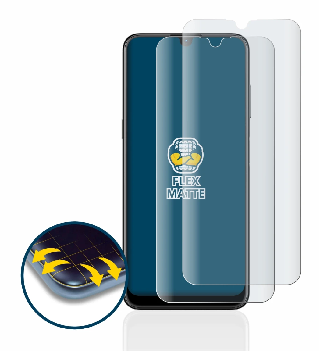 Immagine del dispositivo Nokia G21 con un'ampia varietà di protezioni per lo schermo.