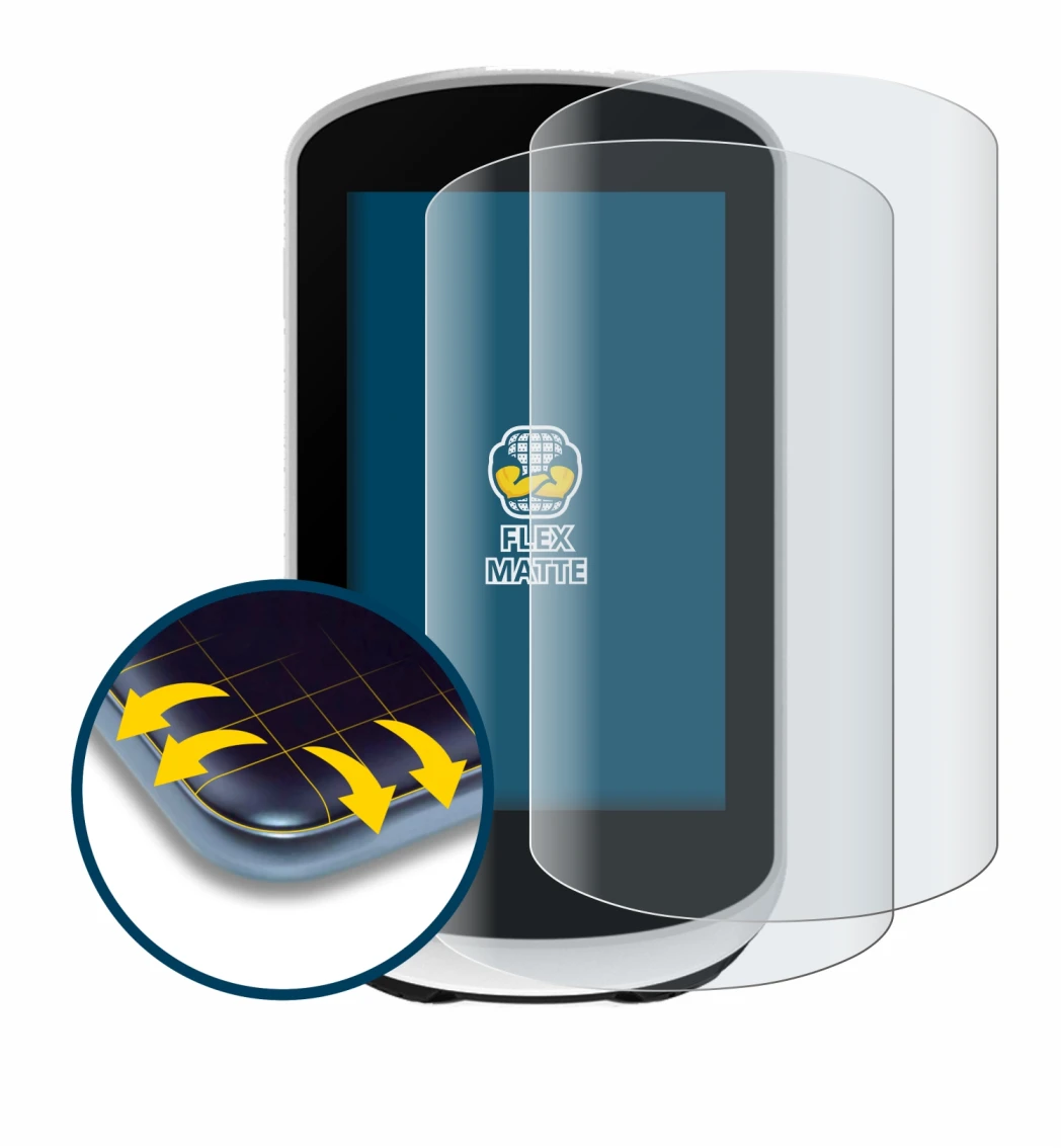 Immagine del dispositivo Garmin Edge Explore 2 con un'ampia varietà di protezioni per lo schermo.