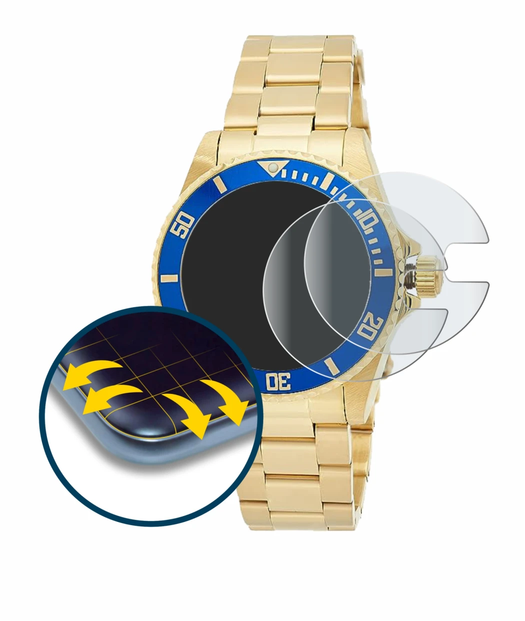 Immagine del dispositivo Invicta Pro Diver 8930OB (40mm) con un'ampia varietà di protezioni per lo schermo.