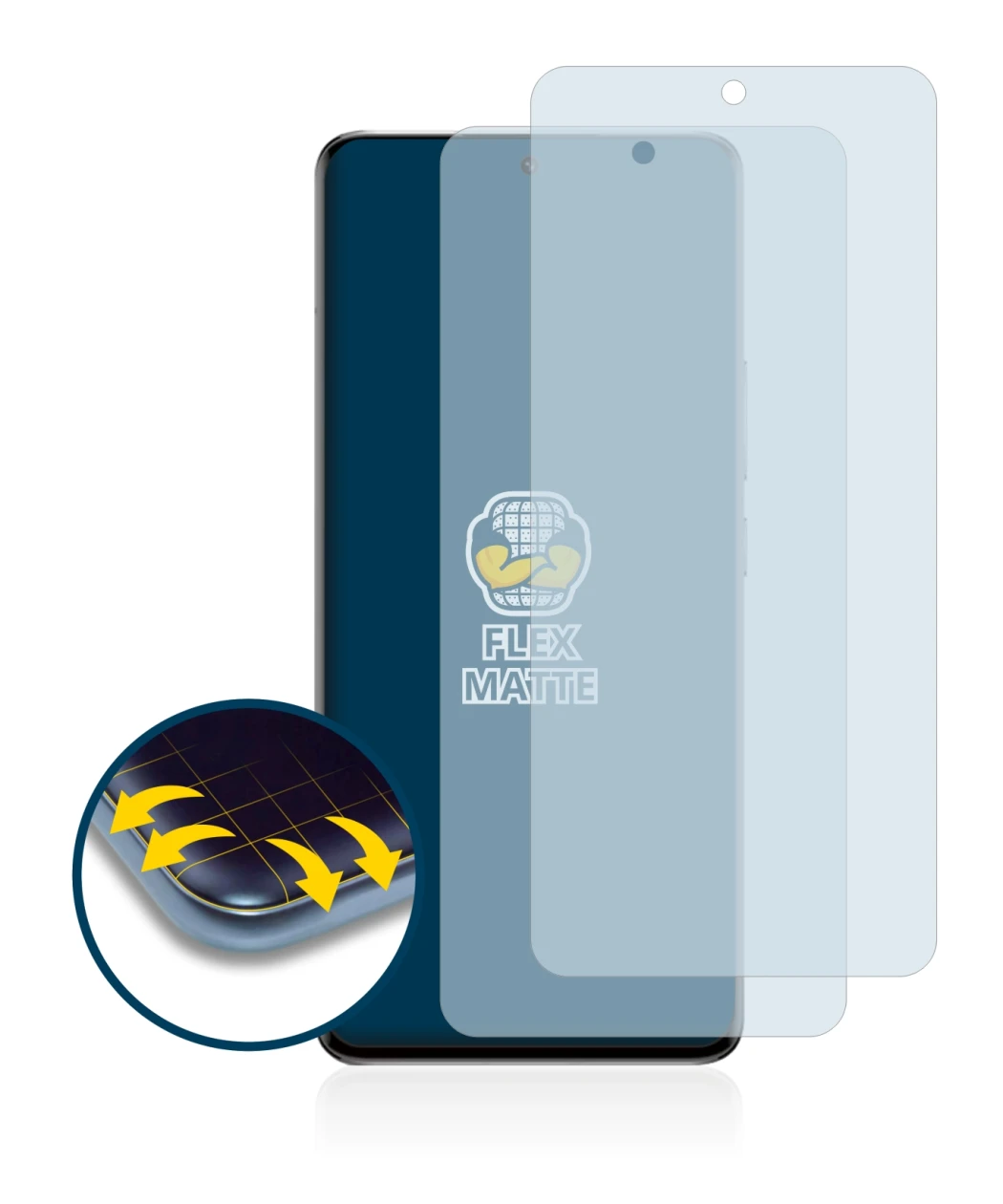 Immagine del dispositivo Xiaomi 13 Pro con un'ampia varietà di protezioni per lo schermo.