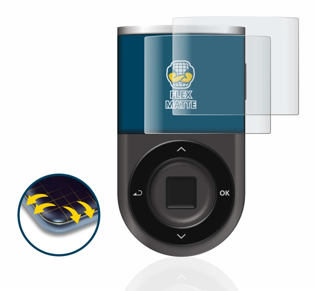 Immagine del dispositivo D’CENT Biometric Wallet con un'ampia varietà di protezioni per lo schermo.