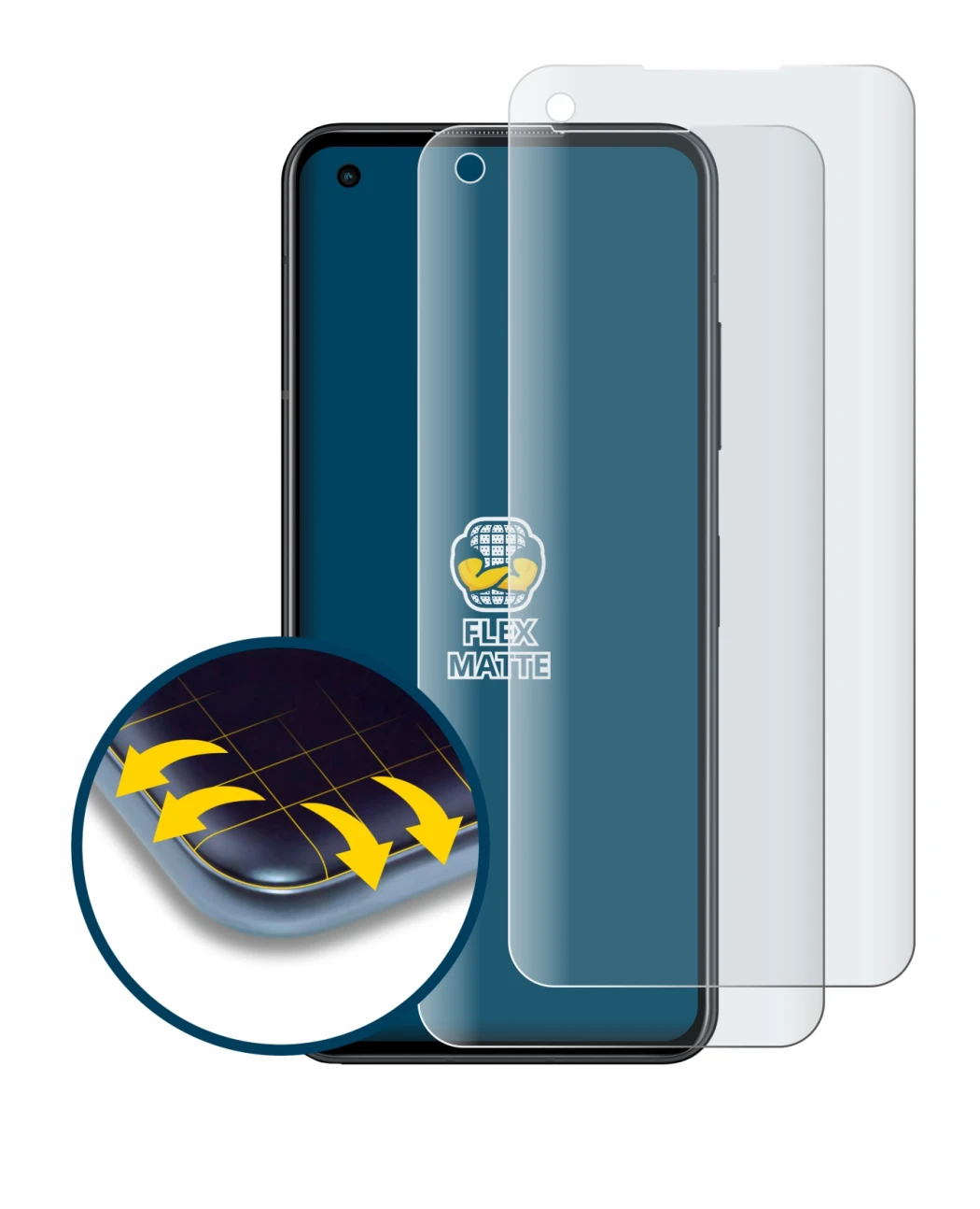 Immagine del dispositivo ASUS ZenFone 10 con un'ampia varietà di protezioni per lo schermo.