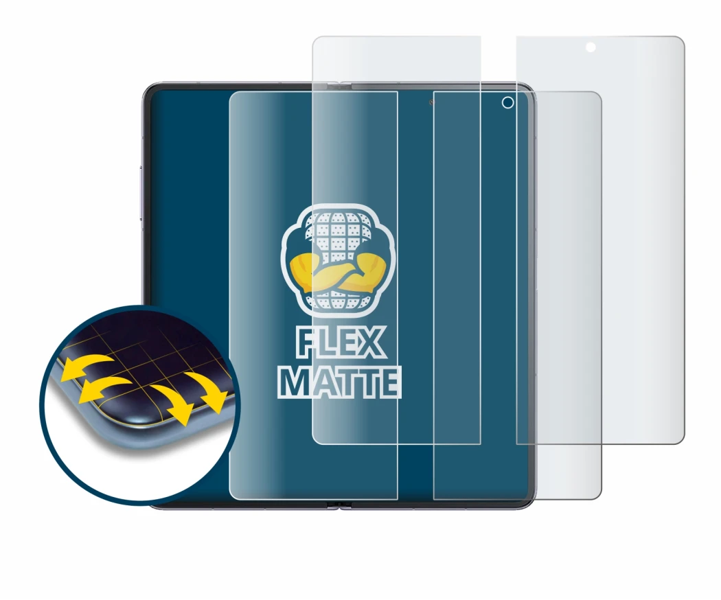 Immagine del dispositivo Honor Magic V2 (Display interno) con un'ampia varietà di protezioni per lo schermo.