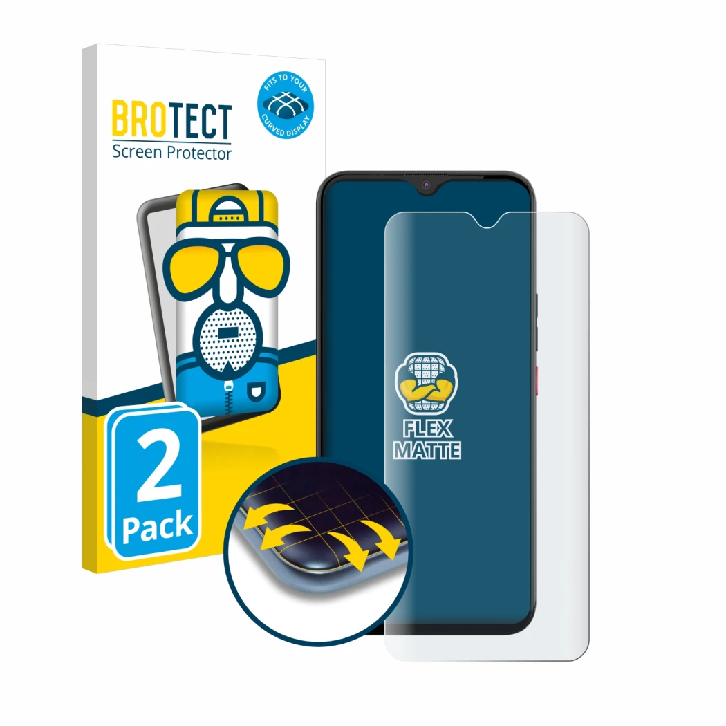 Parte frontale di una confezione del prodotto con il logo del marchio BROTECT. Accanto è raffigurato il dispositivo Gigaset GS