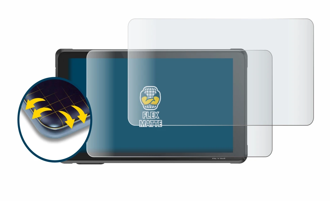 Immagine del dispositivo Interphone RideSync Sync55 con un'ampia varietà di protezioni per lo schermo.