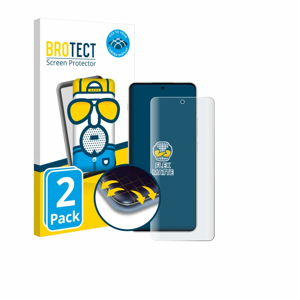 Parte frontale di una confezione del prodotto con il logo del marchio BROTECT. Accanto è raffigurato il dispositivo OnePlus No