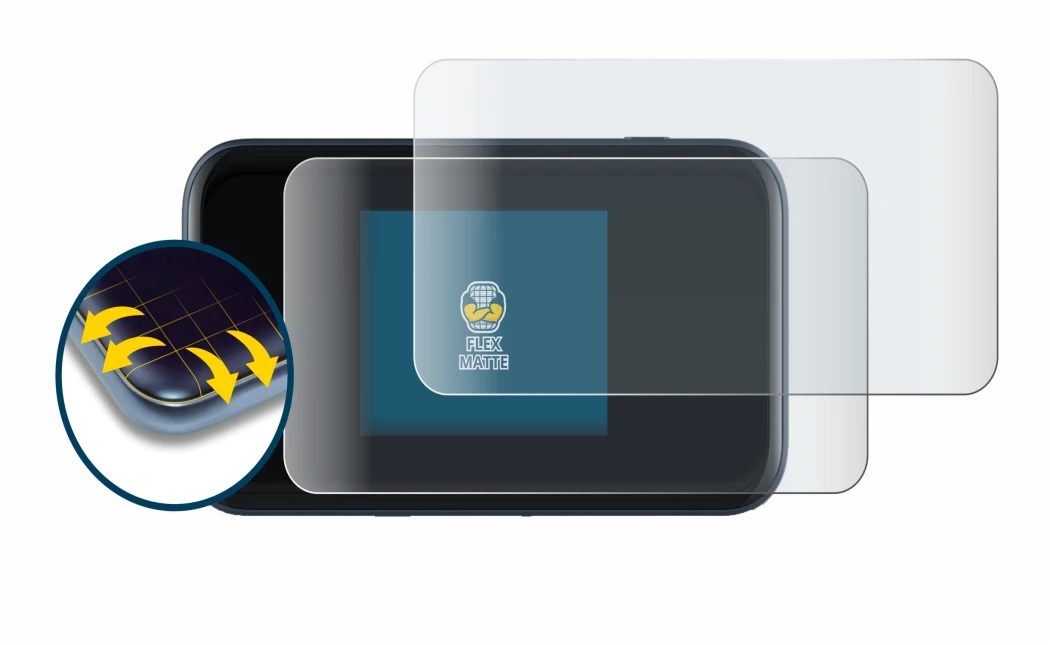 Immagine del dispositivo ZTE MU5002 con un'ampia varietà di protezioni per lo schermo.