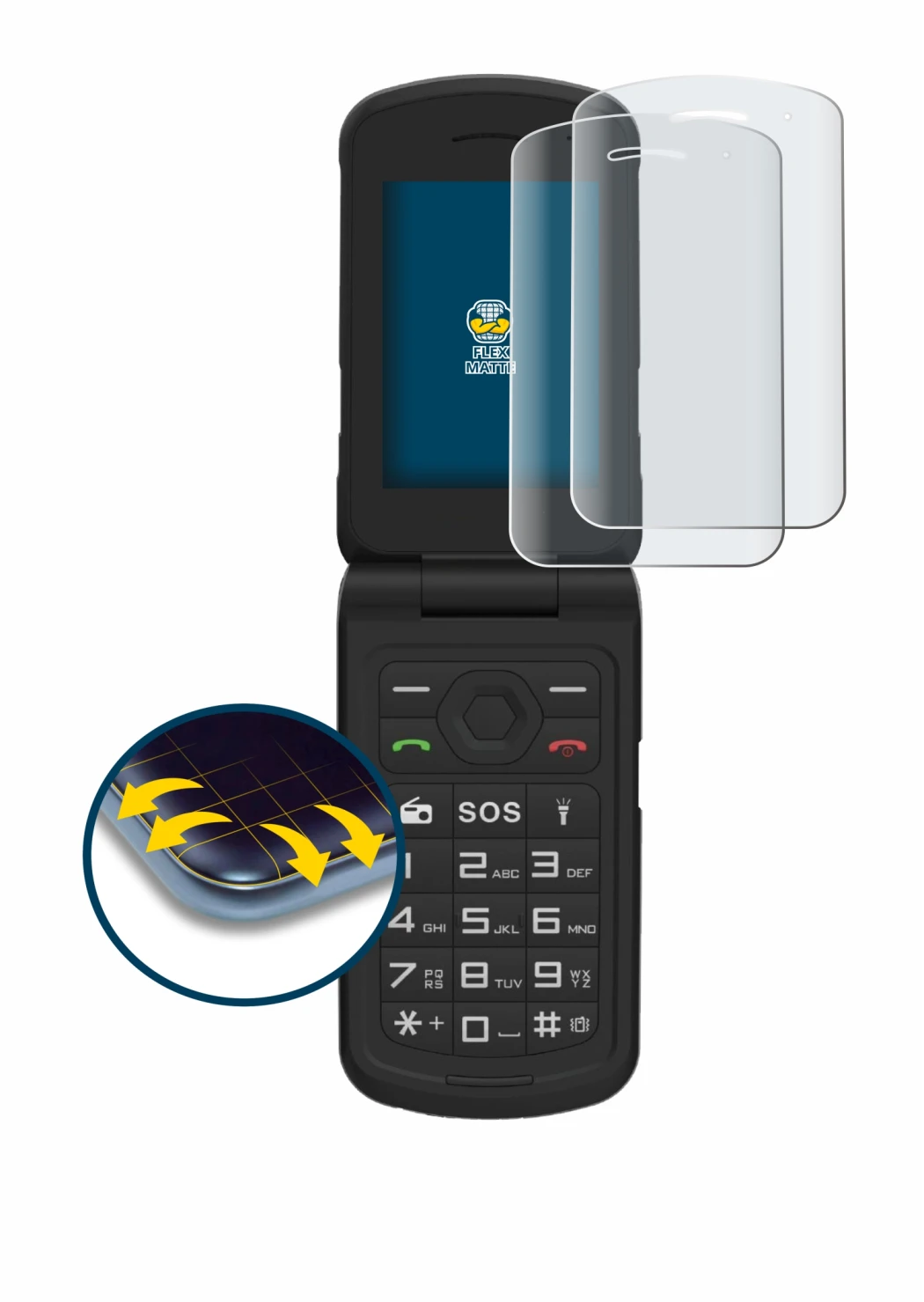 Immagine del dispositivo AGM M10 con un'ampia varietà di protezioni per lo schermo.