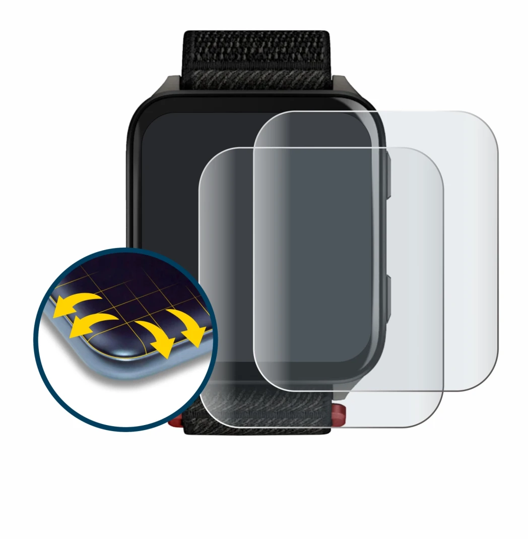 Immagine del dispositivo Garmin Venu X1 con un'ampia varietà di protezioni per lo schermo.