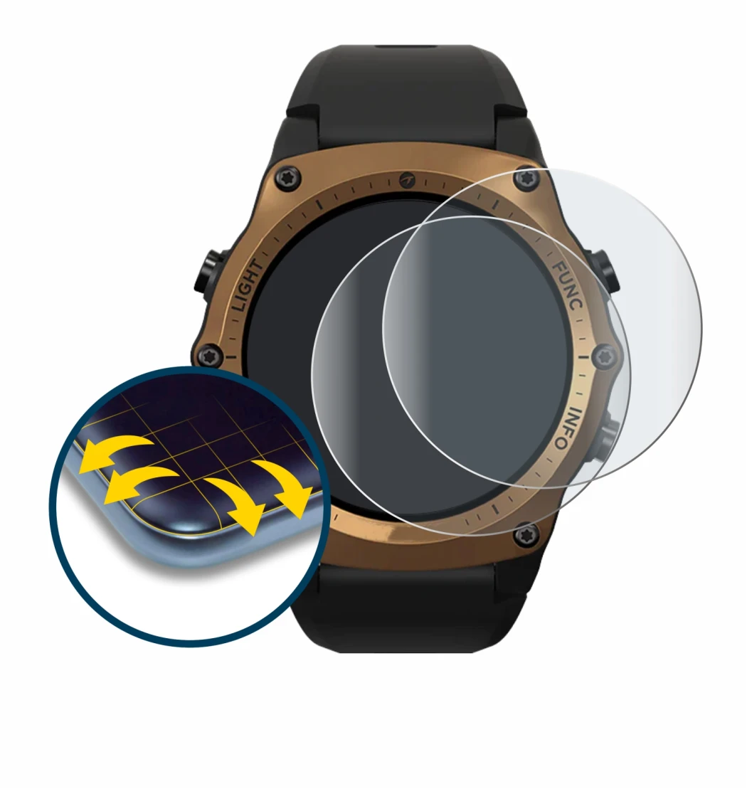 Immagine del dispositivo Shearwater Teric dive computer con un'ampia varietà di protezioni per lo schermo.