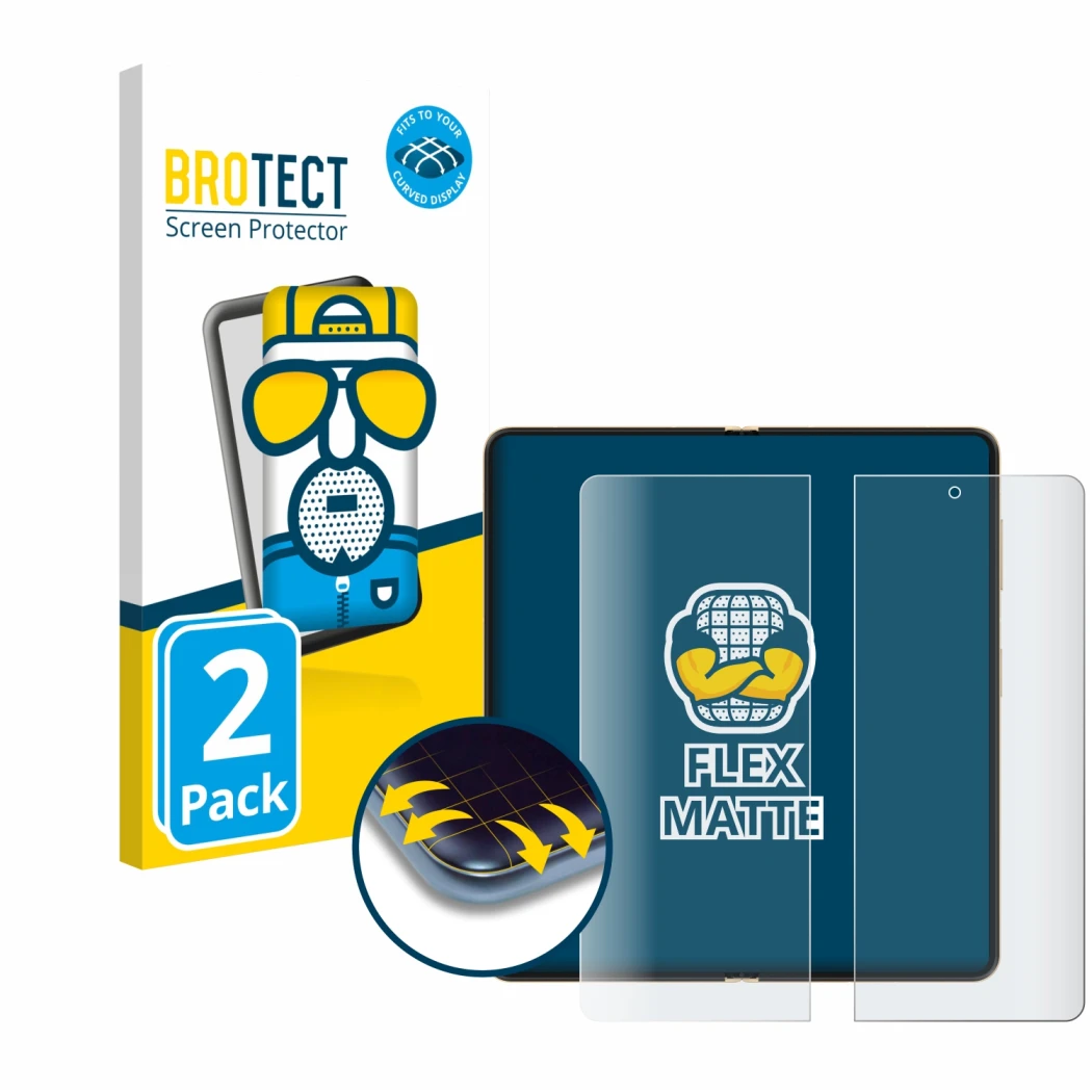 Parte frontale di una confezione del prodotto con il logo del marchio BROTECT. Accanto è raffigurato il dispositivo Honor Magi