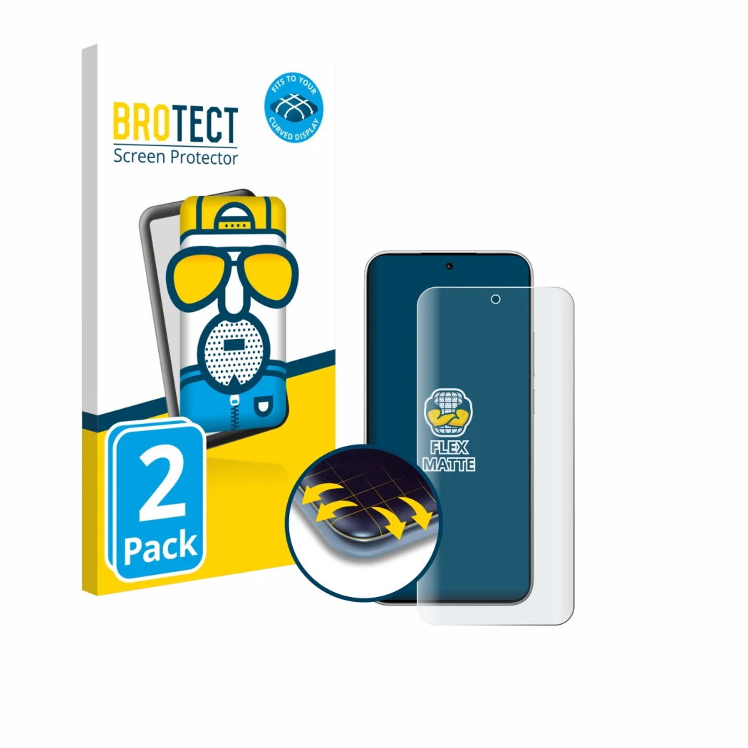 Parte frontale di una confezione del prodotto con il logo del marchio BROTECT. Accanto è raffigurato il dispositivo Xiaomi 15T