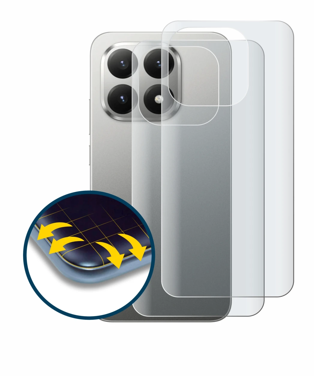 Immagine del dispositivo Xiaomi 15T (Posteriore) con un'ampia varietà di protezioni per lo schermo.