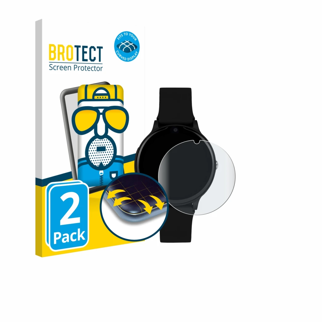 Parte frontale di una confezione del prodotto con il logo del marchio BROTECT. Accanto è raffigurato il dispositivo One2Track