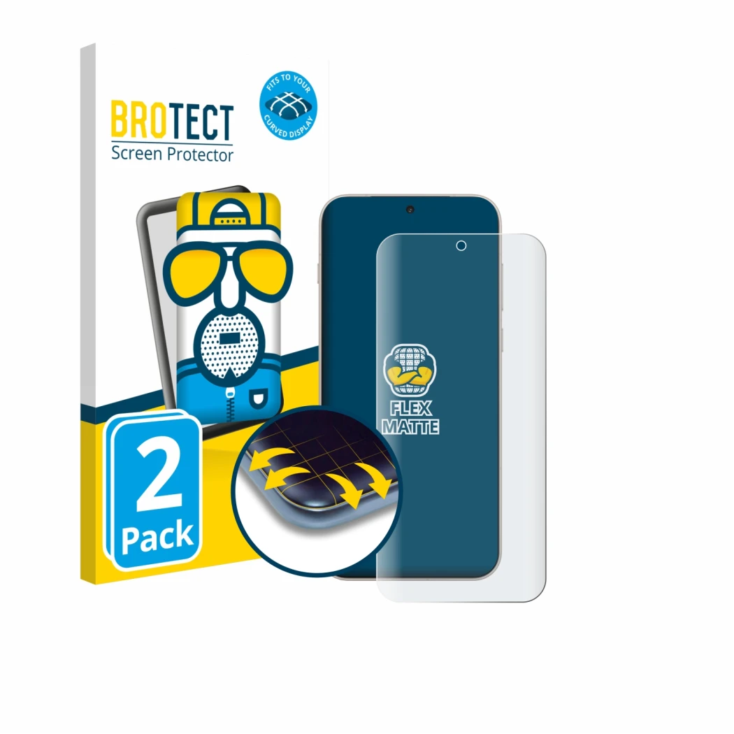 Parte frontale di una confezione del prodotto con il logo del marchio BROTECT. Accanto è raffigurato il dispositivo OnePlus 15