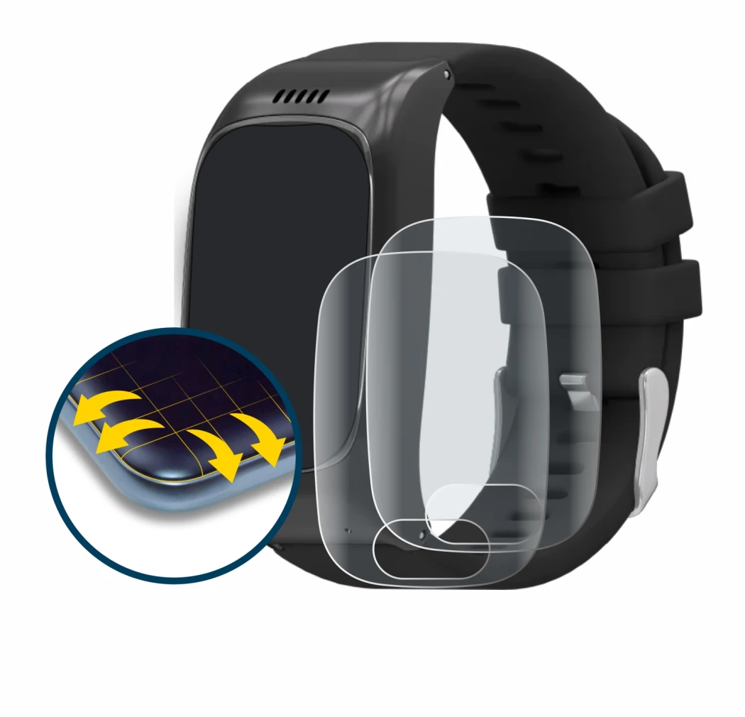 Immagine del dispositivo One Button Phone Model 2024 con un'ampia varietà di protezioni per lo schermo.