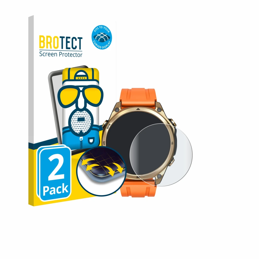 Parte frontale di una confezione del prodotto con il logo del marchio BROTECT. Accanto è raffigurato il dispositivo Doogee Any