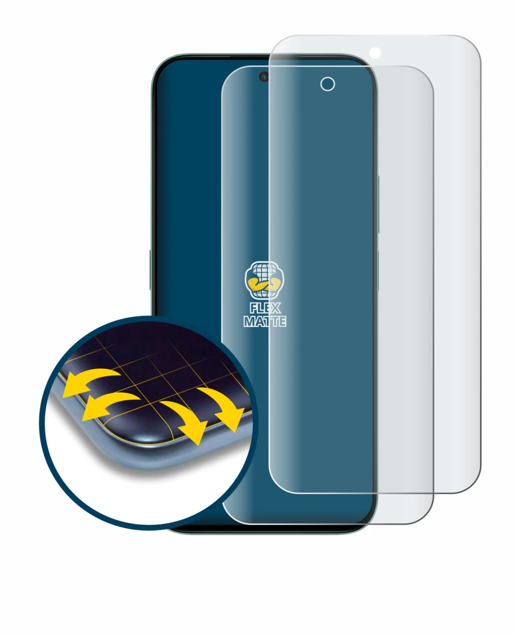 Immagine del dispositivo Honor X6c con un'ampia varietà di protezioni per lo schermo.