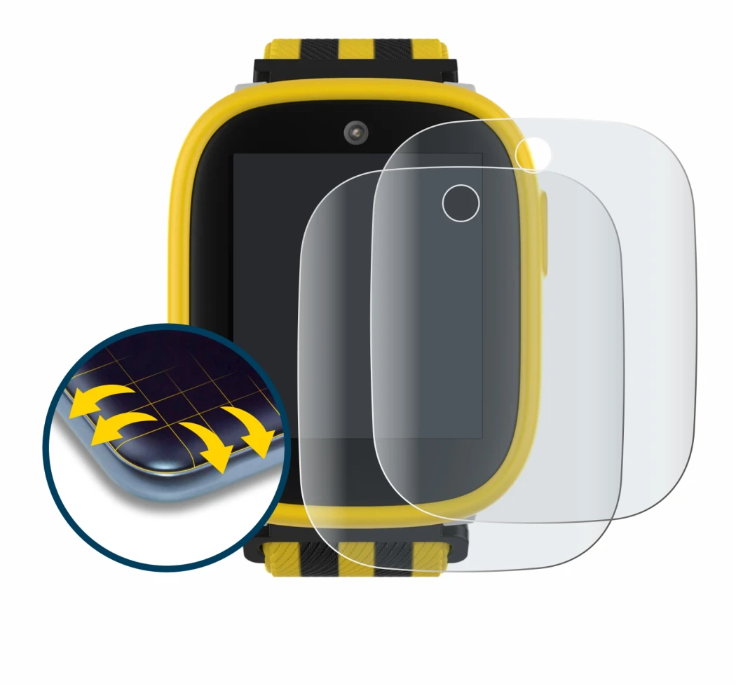 Immagine del dispositivo Xplora X6 Play BVB-Edition con un'ampia varietà di protezioni per lo schermo.