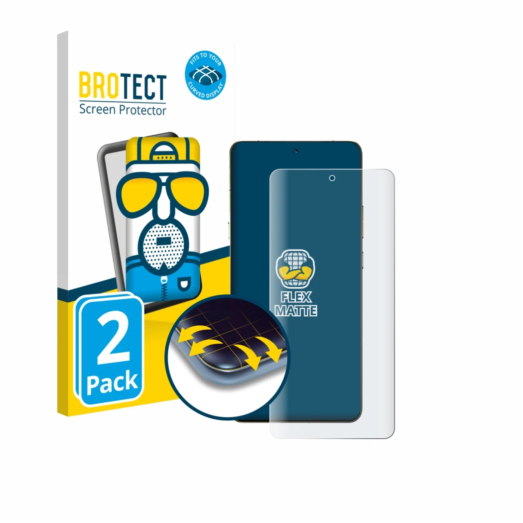 Parte frontale di una confezione del prodotto con il logo del marchio BROTECT. Accanto è raffigurato il dispositivo Motorola S