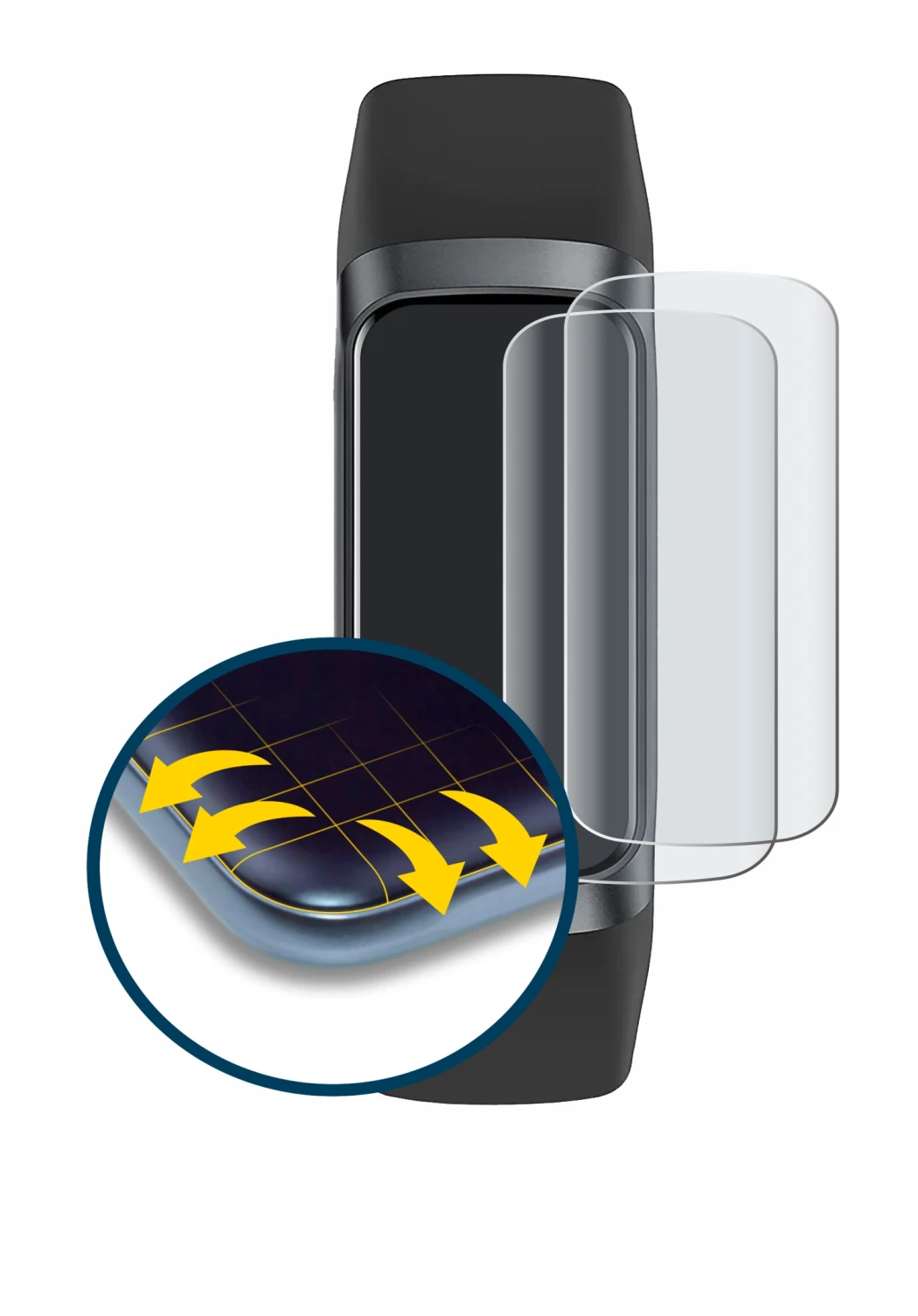 Immagine del dispositivo MORELOCO C60 con un'ampia varietà di protezioni per lo schermo.