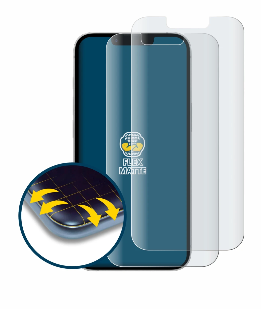Immagine del dispositivo Apple iPhone 17e con un'ampia varietà di protezioni per lo schermo.