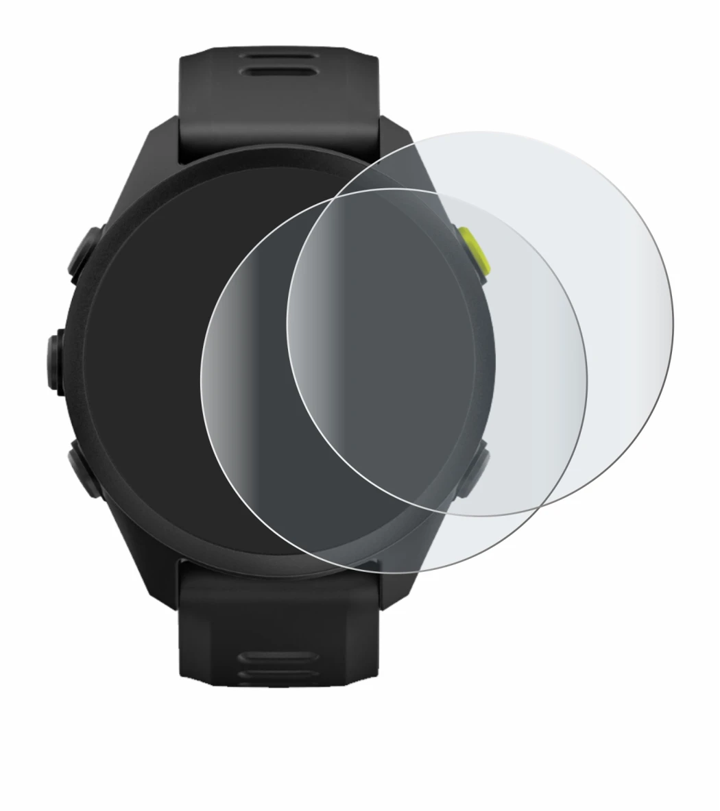 Immagine del dispositivo Garmin Forerunner 70 con un'ampia varietà di protezioni per lo schermo.
