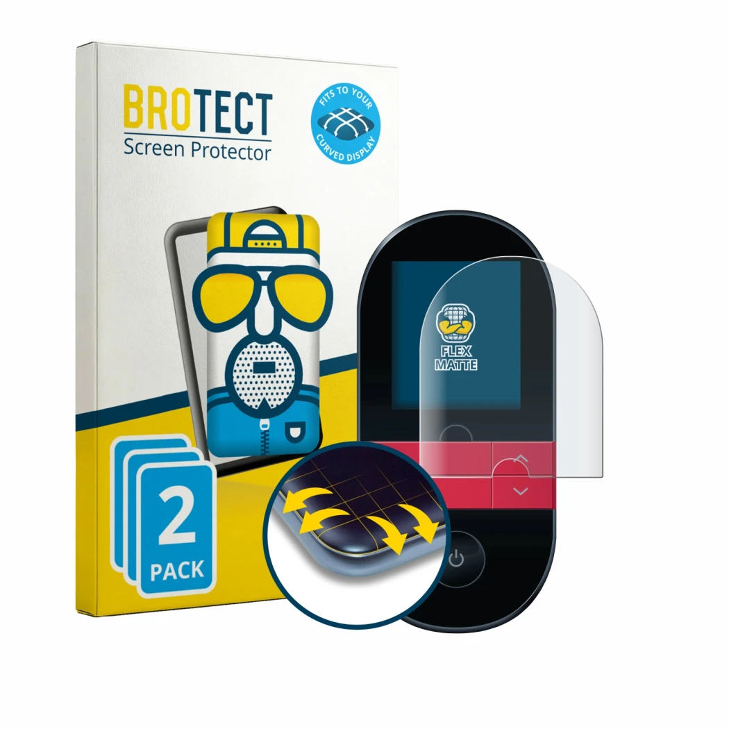 Parte frontale di una confezione del prodotto con il logo del marchio BROTECT. Accanto è raffigurato il dispositivo Beurer EM 