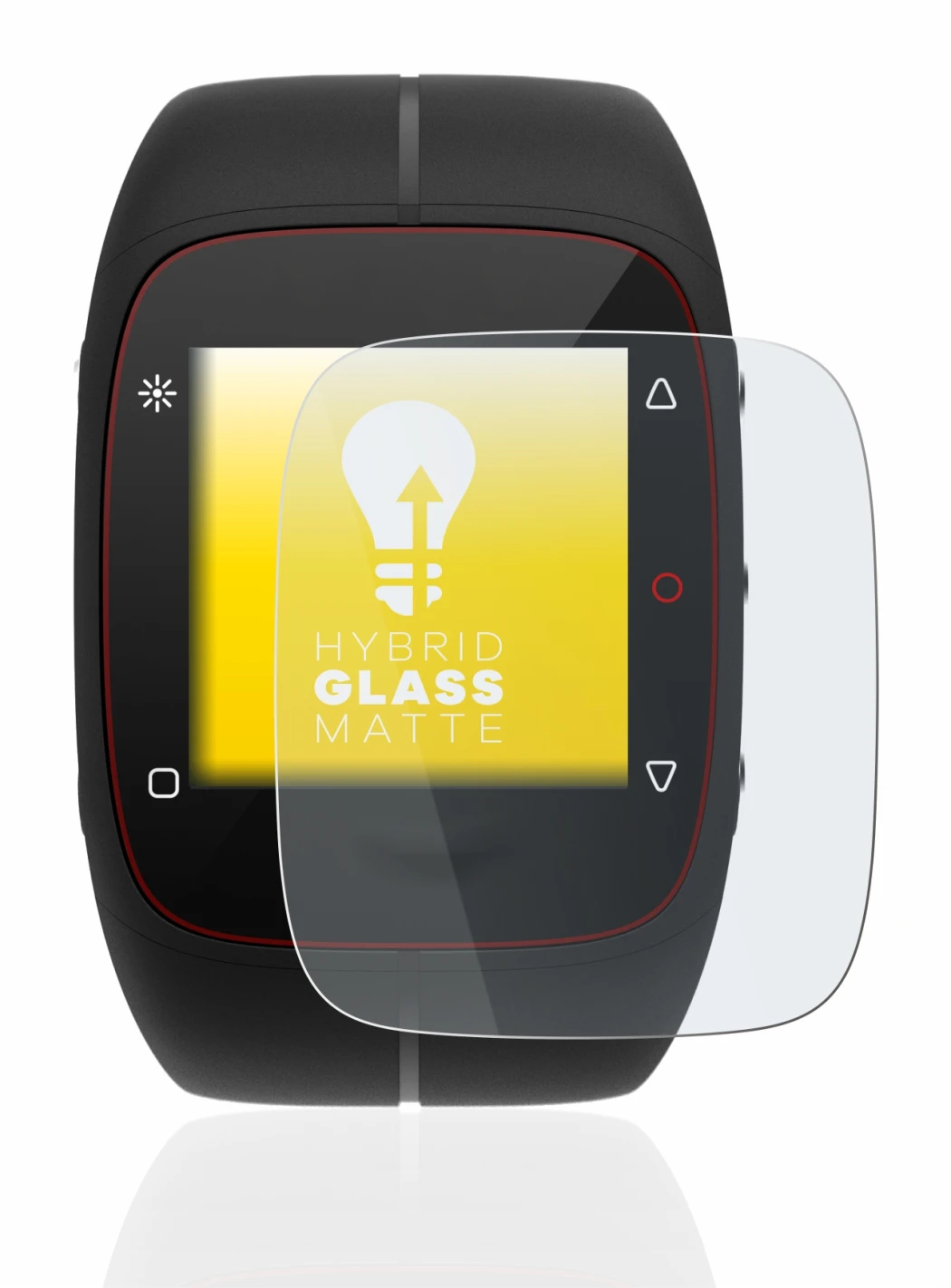 Immagine del dispositivo Polar M400 con un'ampia varietà di protezioni per lo schermo.