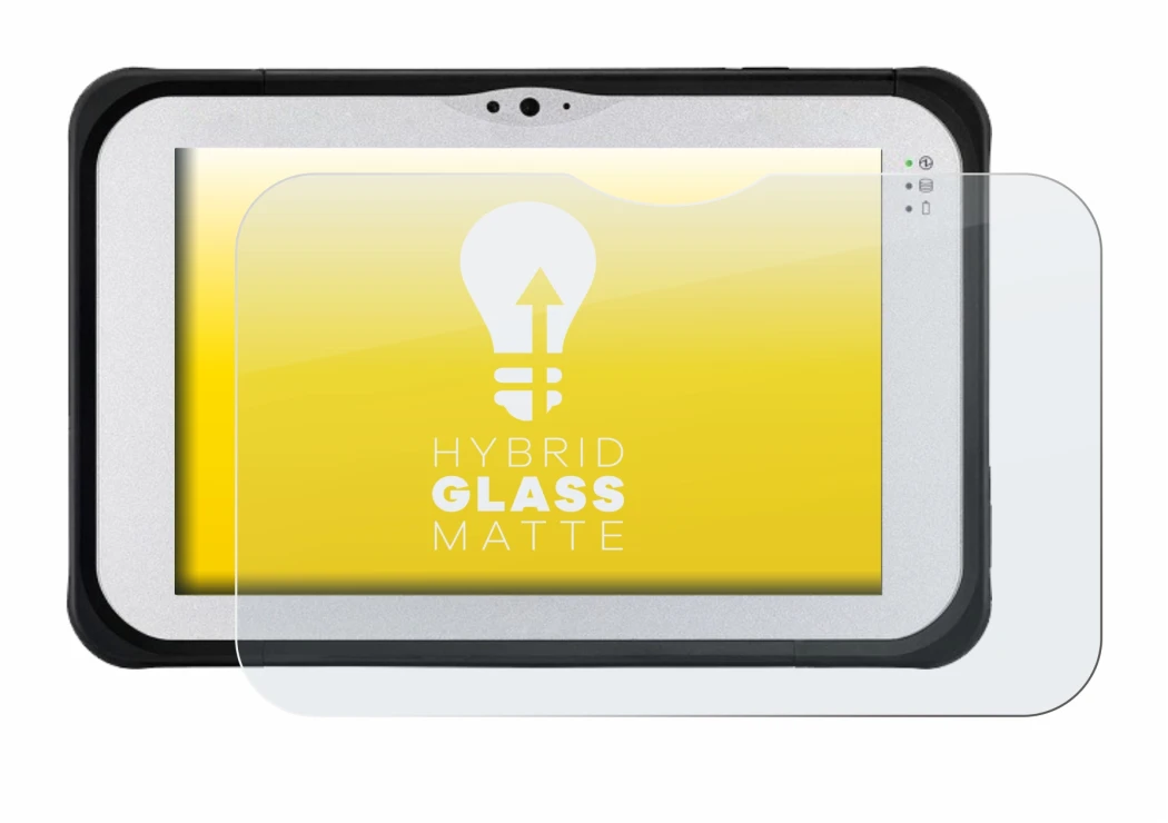 Immagine del dispositivo Panasonic Toughpad FZ-M1 con un'ampia varietà di protezioni per lo schermo.