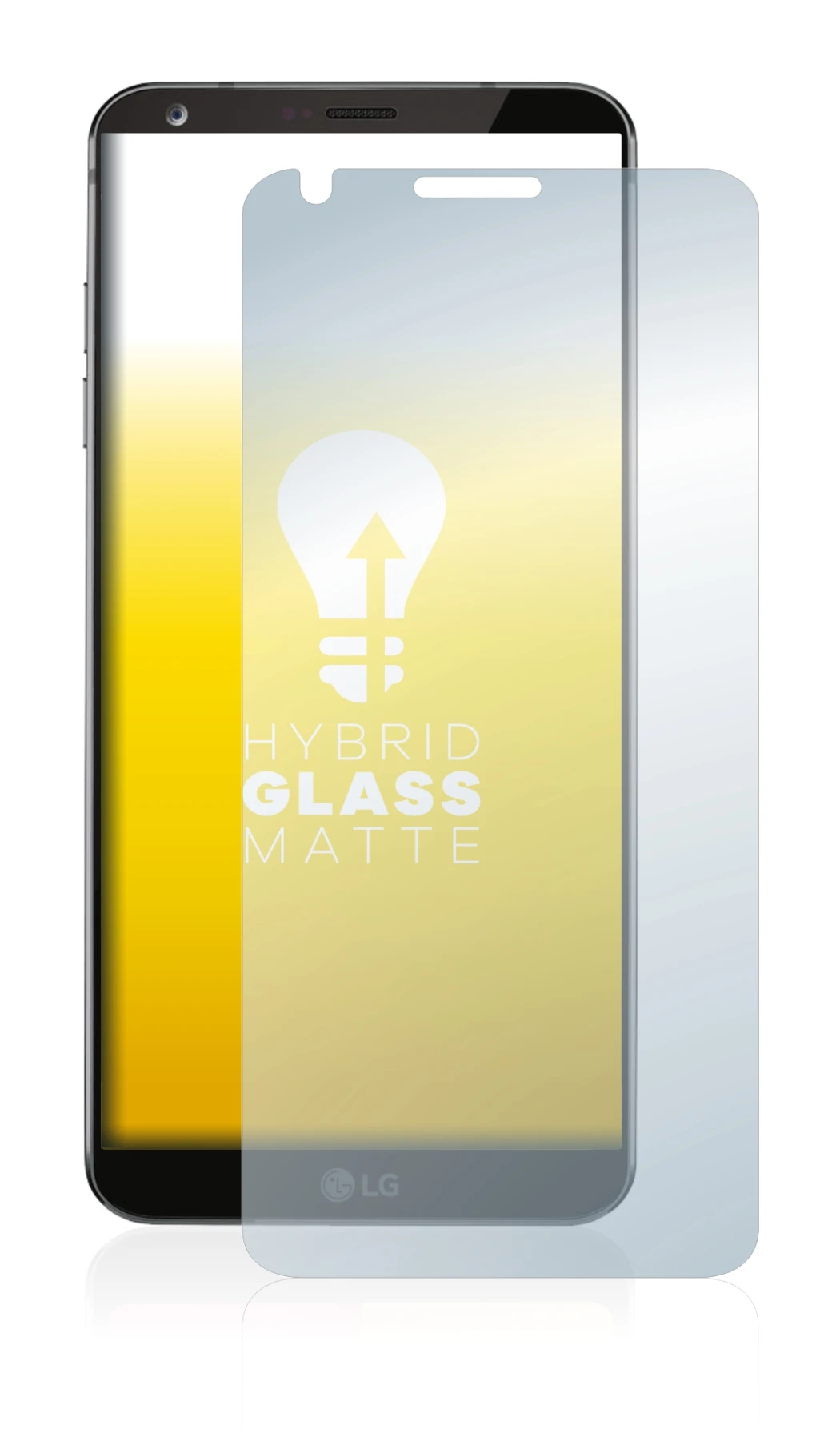 Immagine del dispositivo LG G6 con un'ampia varietà di protezioni per lo schermo.