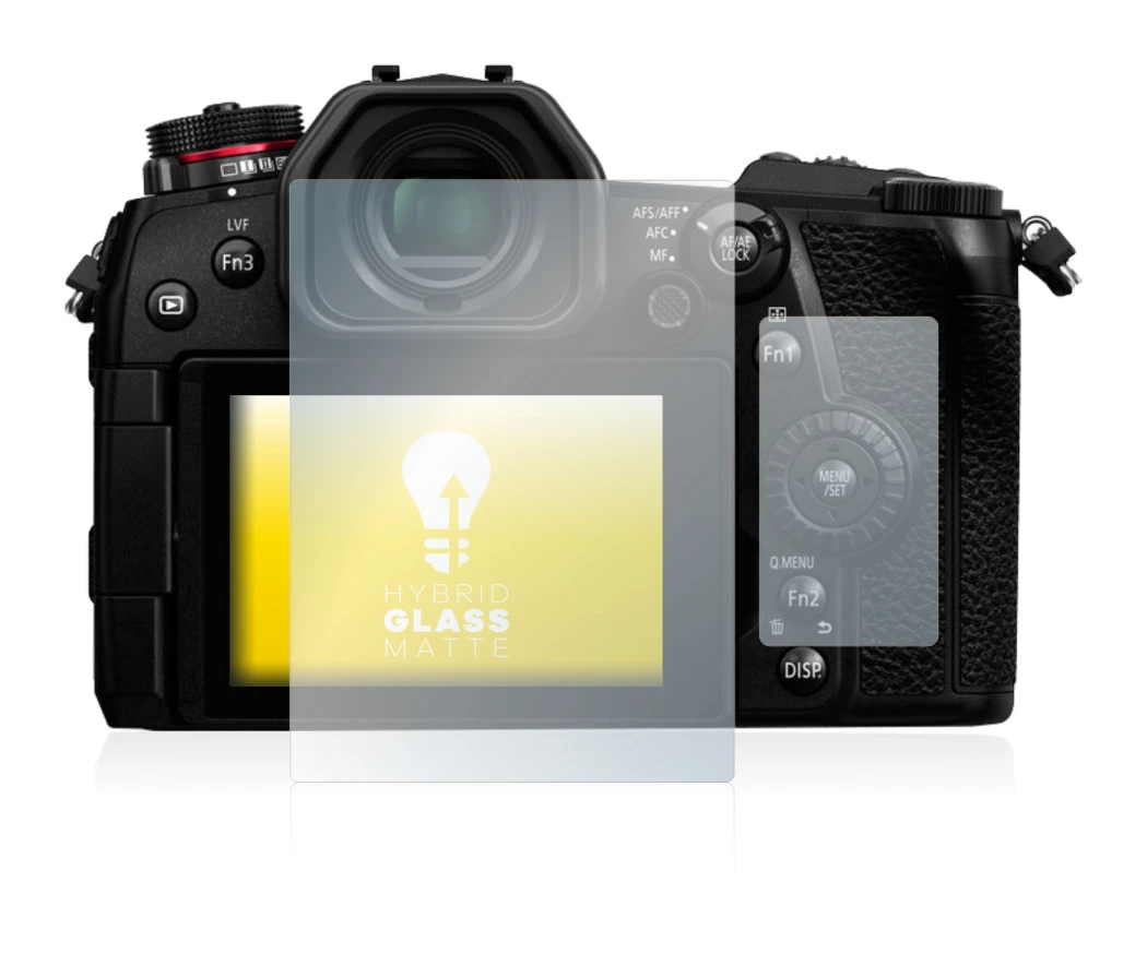 Immagine del dispositivo Panasonic Lumix DC-G9 con un'ampia varietà di protezioni per lo schermo.