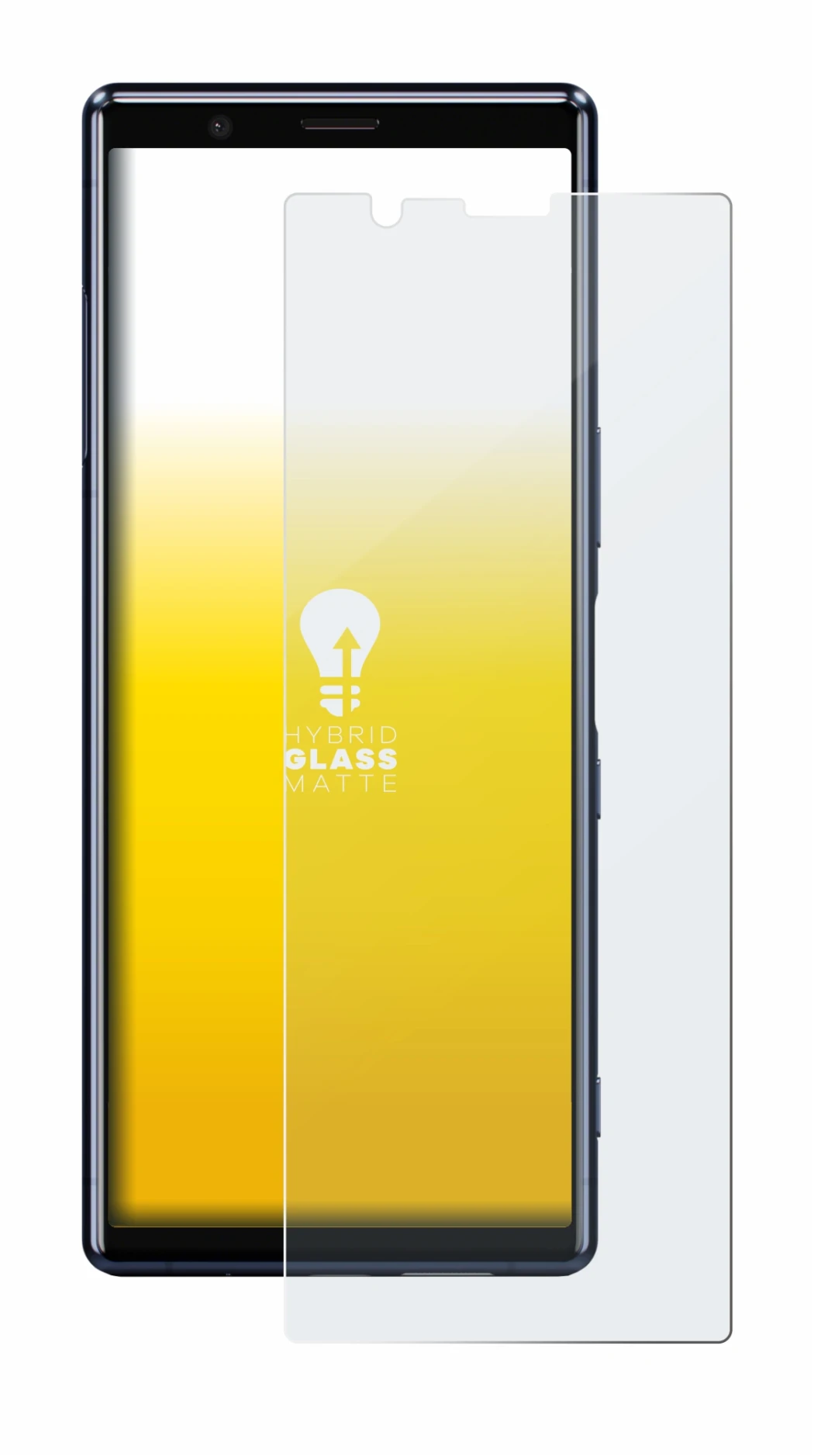 Immagine del dispositivo Sony Xperia 5 con un'ampia varietà di protezioni per lo schermo.