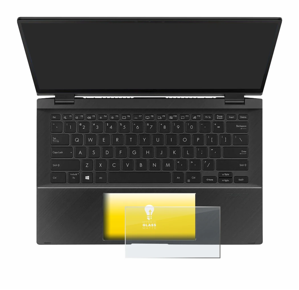 Immagine del dispositivo ASUS ZenBook Flip 14 UX463FA (Touch Trackpad) con un'ampia varietà di protezioni per lo schermo.