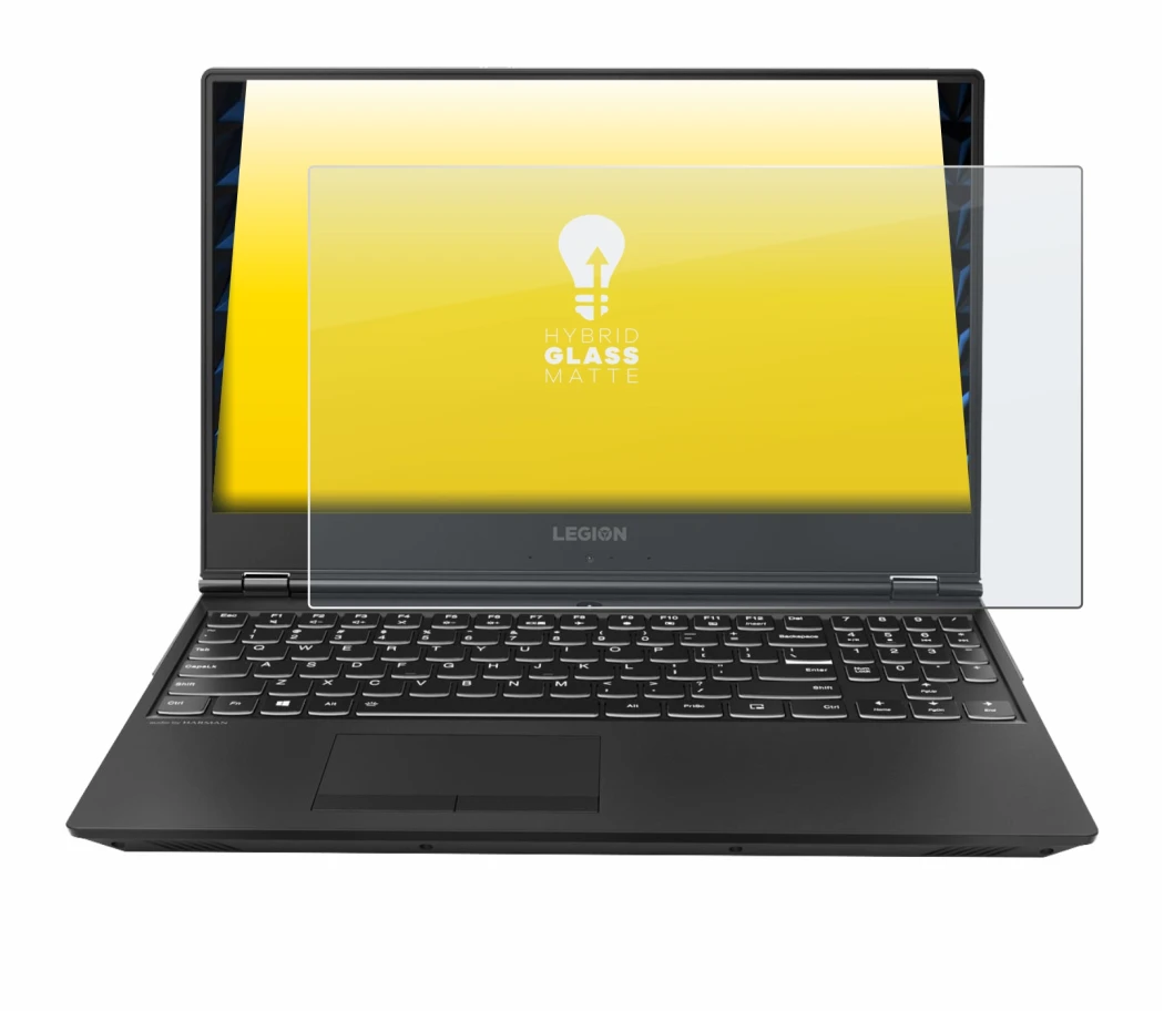 Immagine del dispositivo Lenovo Legion 5Pi 15 con un'ampia varietà di protezioni per lo schermo.
