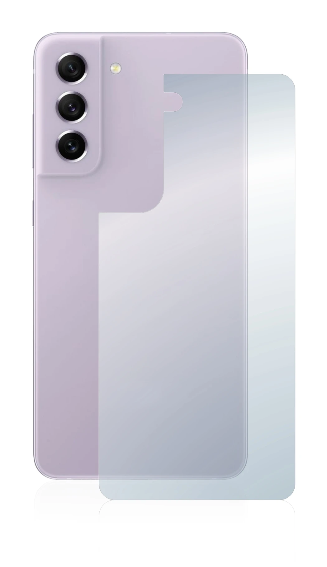 Immagine del dispositivo Samsung Galaxy S21 FE 5G (Posteriore) con un'ampia varietà di protezioni per lo schermo.