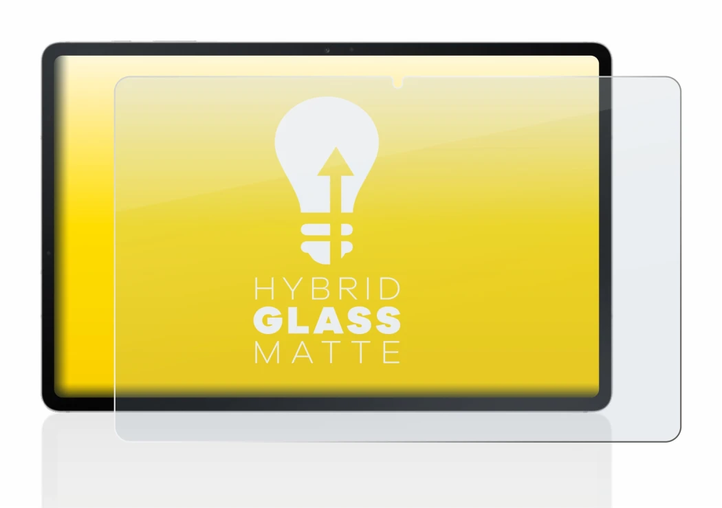 Immagine del dispositivo Samsung Galaxy Tab S7 FE (in formato orizzontale) con un'ampia varietà di protezioni per lo schermo.