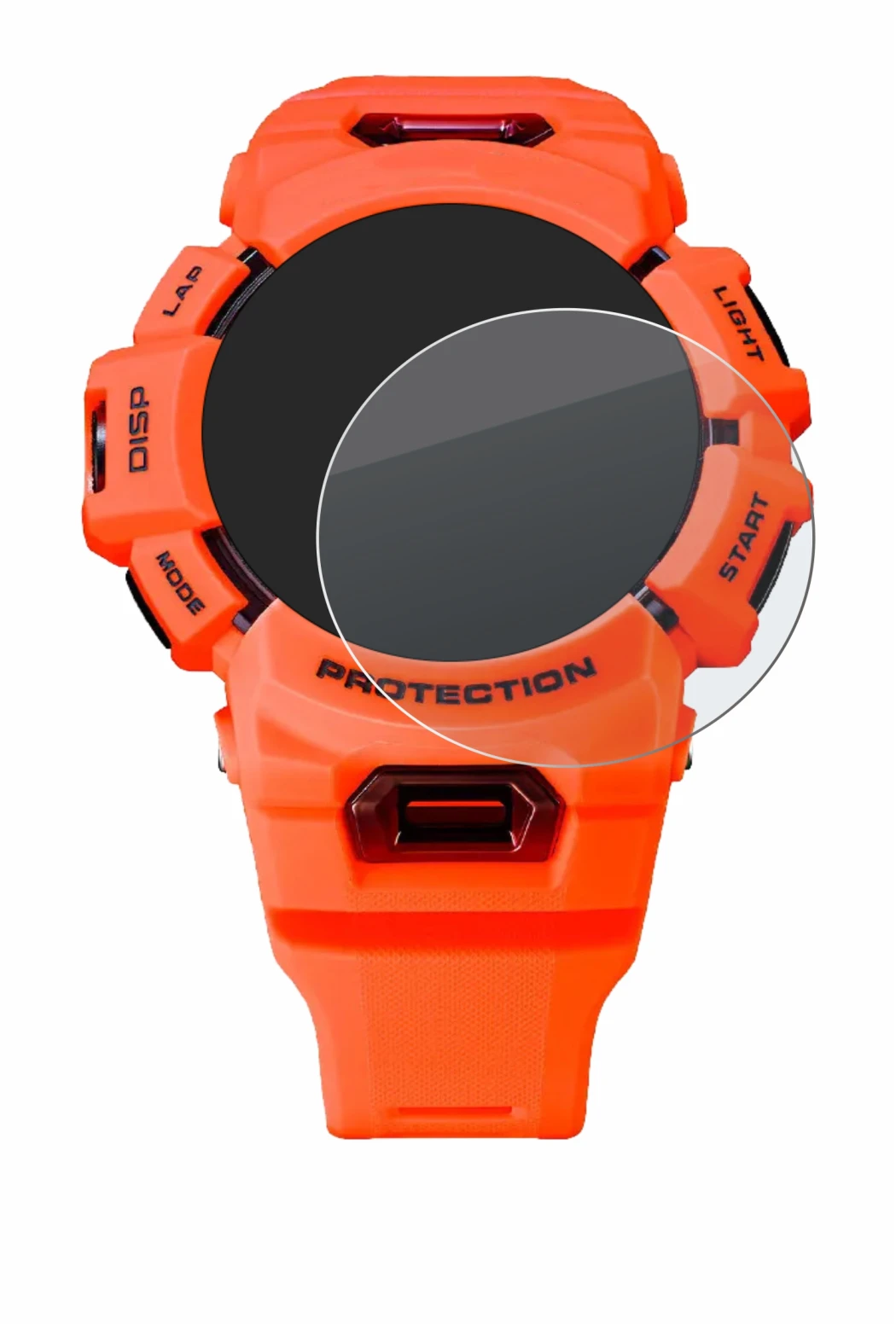 Immagine del dispositivo Casio G-Shock GBA-900 con un'ampia varietà di protezioni per lo schermo.