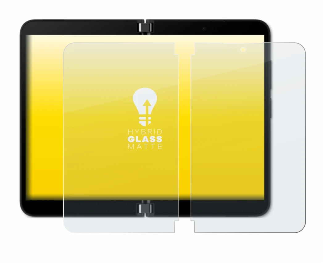 Immagine del dispositivo Microsoft Surface Duo 2 (Display interno) con un'ampia varietà di protezioni per lo schermo.