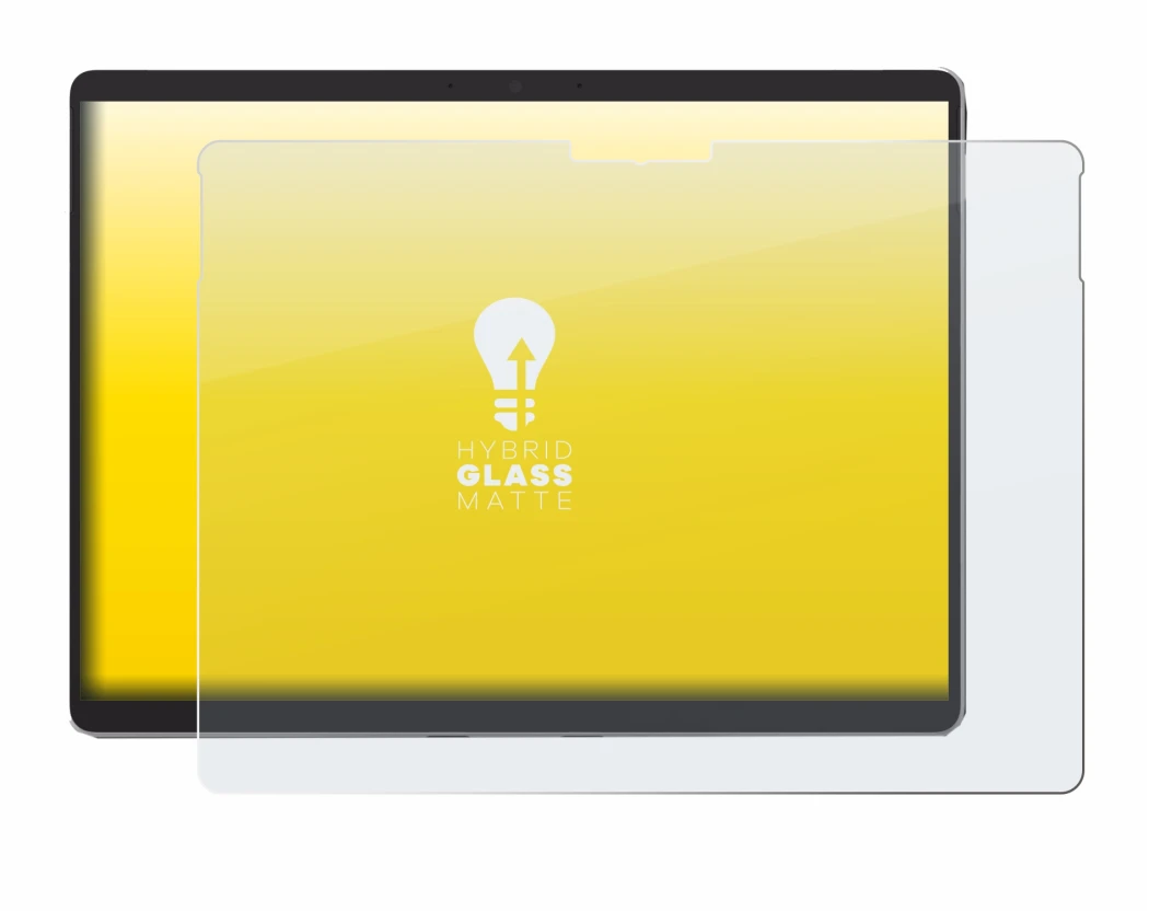 Immagine del dispositivo Microsoft Surface Pro 8 (2021) con un'ampia varietà di protezioni per lo schermo.